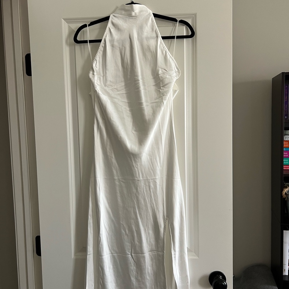 The Vintage Shop White Halter Gown Sleeveless Backless